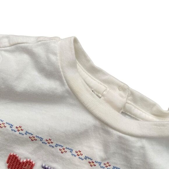 Ralph Lauren Purple Label White Polo Bear Cotton Embroidered Tee in Size 24M - Picture 10 of 10